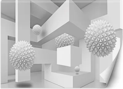 Produktbild von Vlies fototapete Geometrische Abstraktion 3D 400x280 cm Feeby Grau inkl. Kleber einfache Montage
