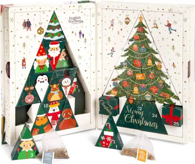 Produktbild von ETS - Adventskalender "Teebuch", BIO, 24 x Früchtetee, Kräutertee, Weihnachtstee in Pyramidenbeutel