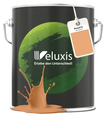 Produktbild von Wandfarbe Orange Gelb Honig Matt Innenfarbe – Deckkraft Klasse 1, VOC-frei, Ohne Grundierung, Tropfarm – Wohnzimmer & Schlafzimmer – 5L – Veluxis (Soft Apricot)