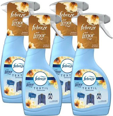 Produktbild von 4 x Febreze & Lenor Goldene Orchidee Textilerfrischer-Spray, 4 x 500ml