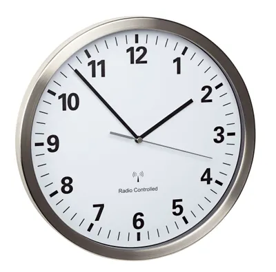 Produktbild von Funk-Wanduhr mit Edelstahl-Rahmen, analog, 60.3523.02, TFA Dostmann