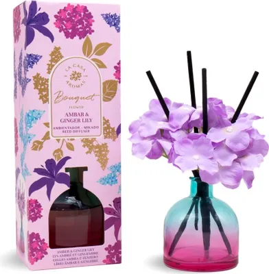Image de La Casa de los Aromas Bouquet de fleurs Ambre et Lys au gingembre Bâtons de parfum, 170 ml