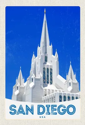 Produktbild von vianmo Holzschild 30x20 cm San Diego USA Amerika Architektur Bildmotiv Reisemotiv Abenteuer Reisen