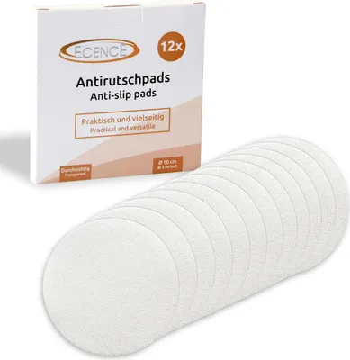 Produktbild von ECENCE Anti-rutsch Aufkleber Pads für Dusche & Badewanne 12er Set Transparent Duscheinlage Badewan