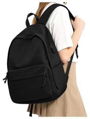 Produktbild von Schulrucksack Mädchen Jungen Rucksack Schule Teenager Wasserdicht Laptop 22L Schwarz 43x32x16cm
