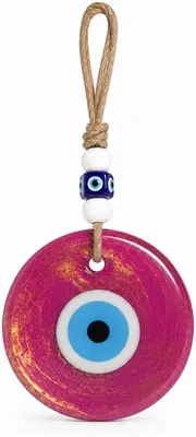 Productafbeelding van Turkse boze oog - Wanddecoratie - Handgemaakte nazar boncugu - Goudkleurige afwerking - Donkerblauw - Kantoor - Ingang