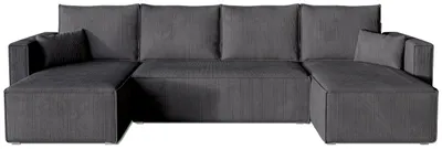 Produktbild von BroMARKT Ecksofa TOP U Schlaffunktion Bettkasten U-Form 305x145x80cm Grau