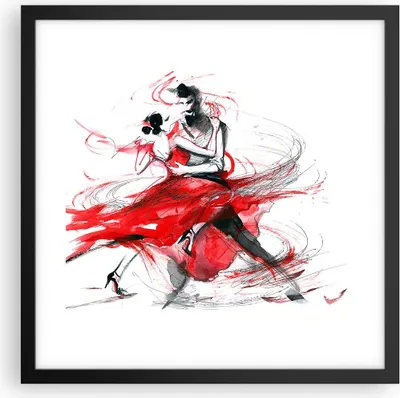 Produktbild von Gerahmtes Poster - Schwarzer Rahmen - Tanz Aktion Aktivität - 40x40 cm - Wand Bild - Wanddeko - Wandbilder - Kunstposter - Wandposter - Bilderrahmen - Bilder - Kunstdruck - Wandbild - P2BAC40x40-3052