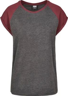 Produktbild von Urban Classics Ladies - RAGLAN Contrast Top charcoal - L