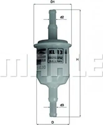 Produktbild von MAHLE ORIGINAL KRAFTSTOFFFILTER Leitungsfilter KL 13