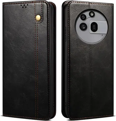 Obrázek produktu pro Pouzdro pro Nothing Phone 3a Pro kožené flip pouzdro peněženka s funkcí stojánku černé