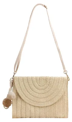 Produktbild von BWOOOWE Umhängetasche Damen Strohtasche Damen Mini bag mit Überschlag Schulterta