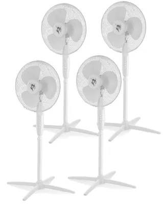 Image de Ventilateurs industriels de plancher, réglables en hauteur, avec 3 vitesses, lot de 4