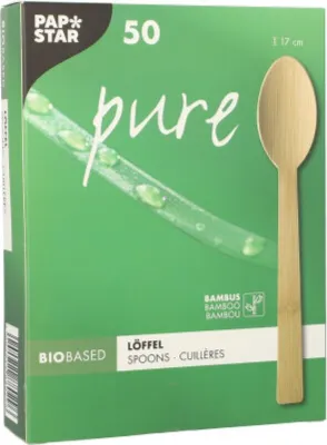 Produktbild von 1000 Papstar Löffel, Bambus pure 17 cm 88029 Bambuslöffel Einweglöffel