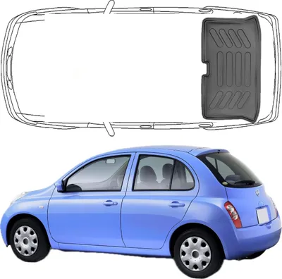 Produktbild von Trimak Kofferraumwanne kompatibel mit Nissan Micra 3.Gen K12 2003-2010