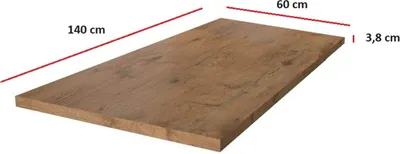 Produktbild von Arbeitsplatte 140 cm 38 mm Küchenzeile Küchenblock Eiche Lancelot Küche Vigo
