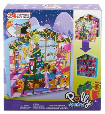 Image de Calendrier de l'avent polly pocket noël 2024 - maison, poupées, accessoires - mattel - hwp33