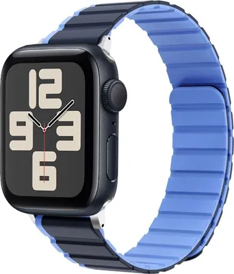 Immagine prodotto di Per Apple Watch SE 2023 44mm Cinturino in silicone magnetico bicolore Blu