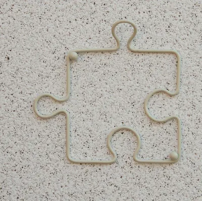 Produktbild von Designer Kleiderhaken "Puzzle" 20 cm Garderobe Wandhaken Haken aus Metall / Farbe: Weiß