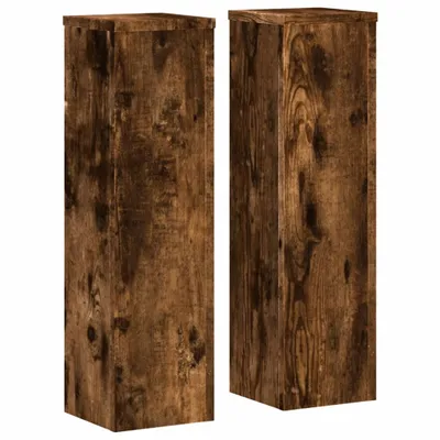 Produktbild von vidaXL Pflanzenständer 2 Stk. Räuchereiche 17x17x60 cm Holzwerkstoff
