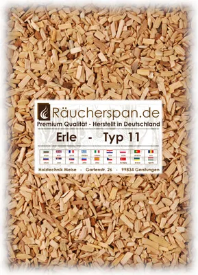 Produktbild von Räucherraspel von räucherspan.de - jetzt auch bei Kaufland - für Rauch-/Kaltrauchgenerator - Erle Typ 11, 4kg