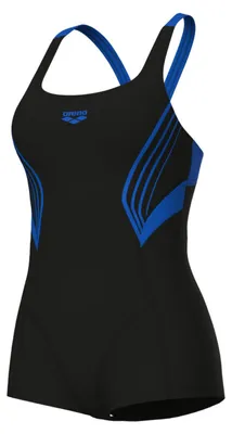 Produktbild von arena Kaori Combinason R Badeanzug für Damen langes Bein, Farbe:Schwarz-Blau, Größe:44