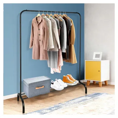 Produktbild von Kleiderständer aus Metall für Schlafzimmer – 40 x 110 x 150 cm, schwarz