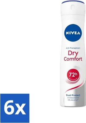 Obrázek produktu pro NIVEA - Deodorant ve spreji - Dry Comfort - Antibakteriální - 150 ml - ekonomické balení - 6 kusů