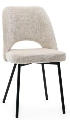 Produktbild von Polsterstuhl MILO in Hellbeige mit schwarzen Beinen für das Wohnzimmer