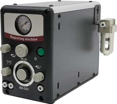 Obrázok produktu pre Nástroj na gravírovanie – pneumatický mikromotor 80 W – 400–8000 ot./min – s pedálom – na gravírovanie a leštenie – čierna farba