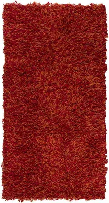 Image de Tapis shaggy rouge terracotta 60x110