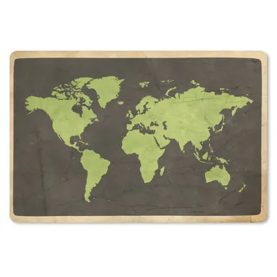 Produktbild von MuchoWow® Schreibtischunterlage Weltkarte - Grün - Vintage 60x40 cm - XXL Mauspad - Großes Mauspad