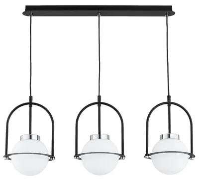 Zdjęcie produktu dla Lampa wisząca LERIA czarno-biała-chromowana 3xE14x10W metal wym:95x20,5x72cm IP20 Alfa
