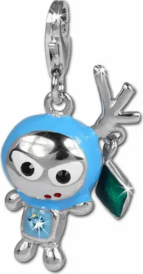 Image de SilberDream bleu clair Charm SpaceBodo zirconium argent Charms Pendentif GSC527H