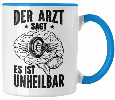 Produktbild von Motorradfahrer Tasse Geschenk Spruch für Männer Lustige Geschenkidee Motorrad Grafik (Blau)