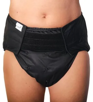 Produktbild von Wiederverwendbare Stoffwindel für Erwachsene mit Tasche und Saugeinlage – Größe S/M/L  - SCHWARZE