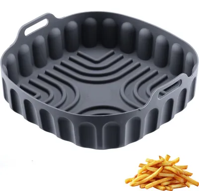 Silikonform für Airfryer, 21,5 x 21,5 x 5 cm, wiederverwendbar