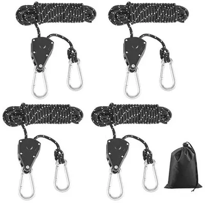 Produktbild von Reflectierende Campingleine Set 4 Stück, 4 m, 4 mm mit Spannschnur und Haken