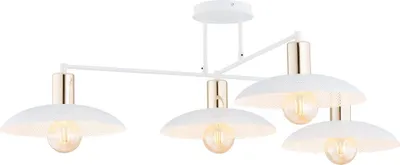 Zdjęcie produktu dla Lampa sufitowa biała 4 klosze ze złotymi elementami SPIRIT 4xE27 15W Emibig