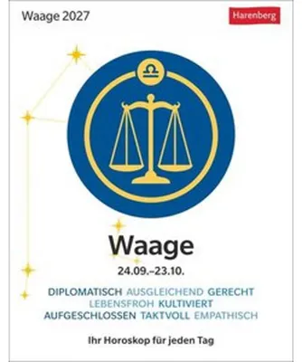 Produktbild von Waage Sternzeichenkalender 2027 - Tagesabreißkalender - Ihr Horoskop für jeden Tag