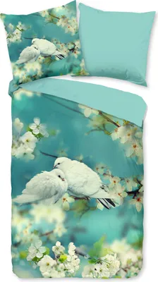 Produktbild von Duvet cover Good Morning 135x200 + 1* 80x80 cm - wite doves