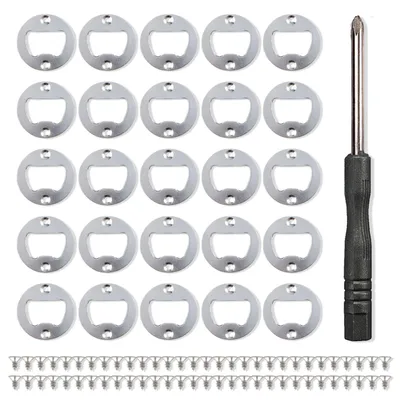 Flaschenöffner-Einsätze-Set, 25 Stück, Edelstahl, rund, DIY