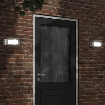 Immagine prodotto di vidaXL Luci da parete per esterni 2 pz. argento acciaio inox