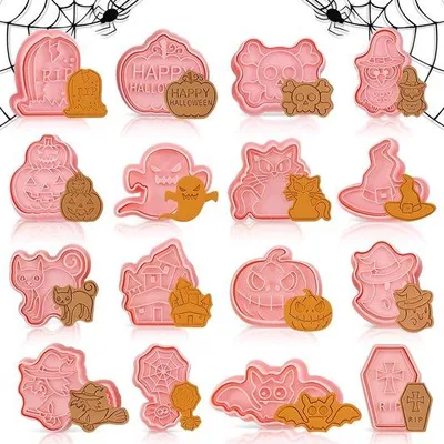 Obrázek produktu pro Famanu formičky na vykrajování z nerezové oceli – 16 kusů, sada na Halloween