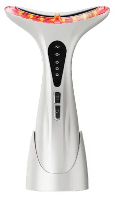Produktbild von EMS Hals & Gesichtsmassagegerät Lichttherapie – Nackenstraffung gegen Falten | Wärme Vibration Anti-Aging USB