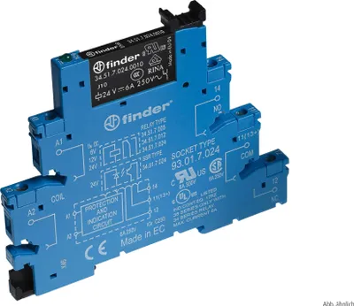 Produktbild von FINDER Koppelrelais mit Schraubanschlüssen, 1 Wechsler, 6 A, Spule 48 V AC/DC 38.51.0.048.0060