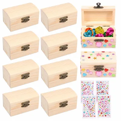 10er-Set Holz-Schatztruhen zum Bemalen, DIY-Kreativset
