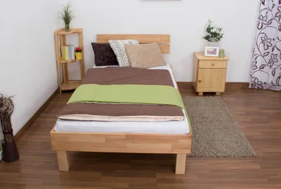 Produktbild von Kernbuche Holzbett Bettgestell 100 x 200 cm geölt