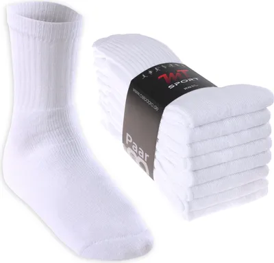 Produktbild von MT Damen und Herren Sport- und Freizeitsocken (8 Paar) Tennissocken - Weiss 43-46