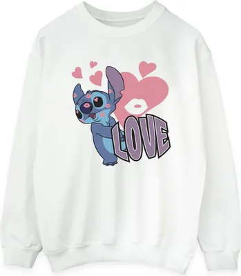 Produktbild von Lilo & Stitch - "Love" Sweatshirt für Damen BI54425 (XXL) (Weiß)